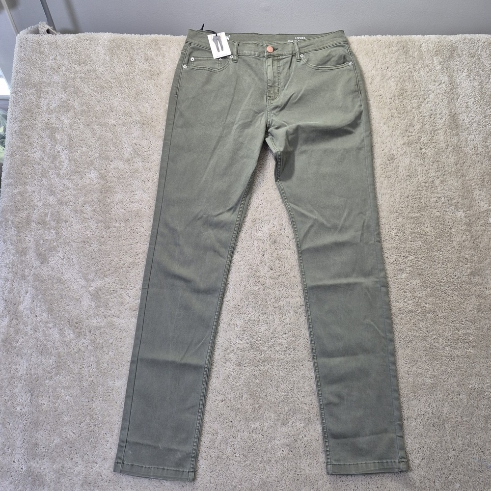 Mugsy Hydes Jeans Mens 36x36 Green Slim Straight Stretch Comfort Preppy Hipster - Picture 7 of 12